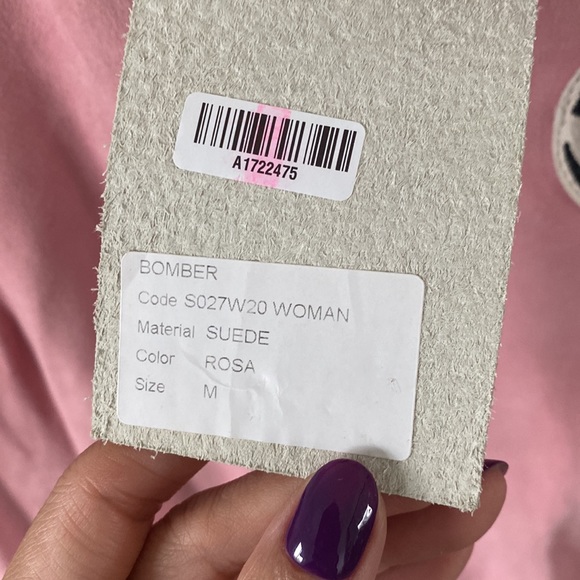 S.T.R.A. Suede and Leather Lightweight Bomber Jacket in Rose Pink - Med - Picture 10 of 12